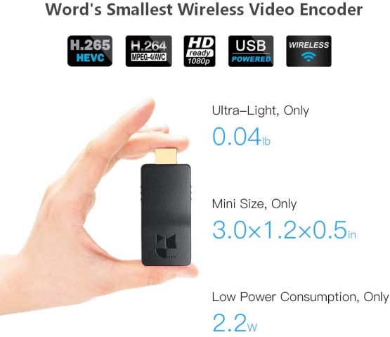 DDMALL Wireless H.265 H.264 HDMI Video Encoder, Portable Size, RTMP RTMPS RTSP Encoder, USB-Powered, The Most Portable Wireless Live Streaming Encoder for YouTube, Ustream, Twitch, Wowza and More - Image 2