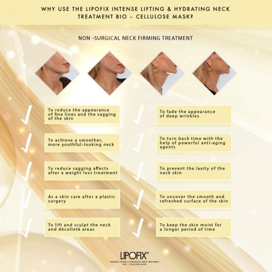 Neck Lifting Hydrating Firming Intense Treatment Bio - Cellulose Mask LipoFix (7 MASKS) - Image 4