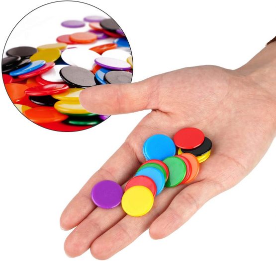 FINGOOO 160 pieces Colored Counter Bingo Chips Leaning Resource Plastic Markers for Kids Math Counting Education - Image 4