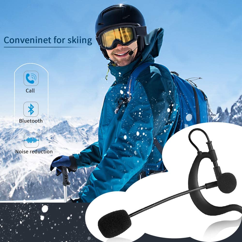 QSPORTPEAK Monaural Headset Earhook Earphone Microphone Headset Earphone,motorbike accessories for V6/V4/FBIM Intercom,Designed for referee communication aerial photography,3.5mm Audio Cable,1m,Black - Image 3