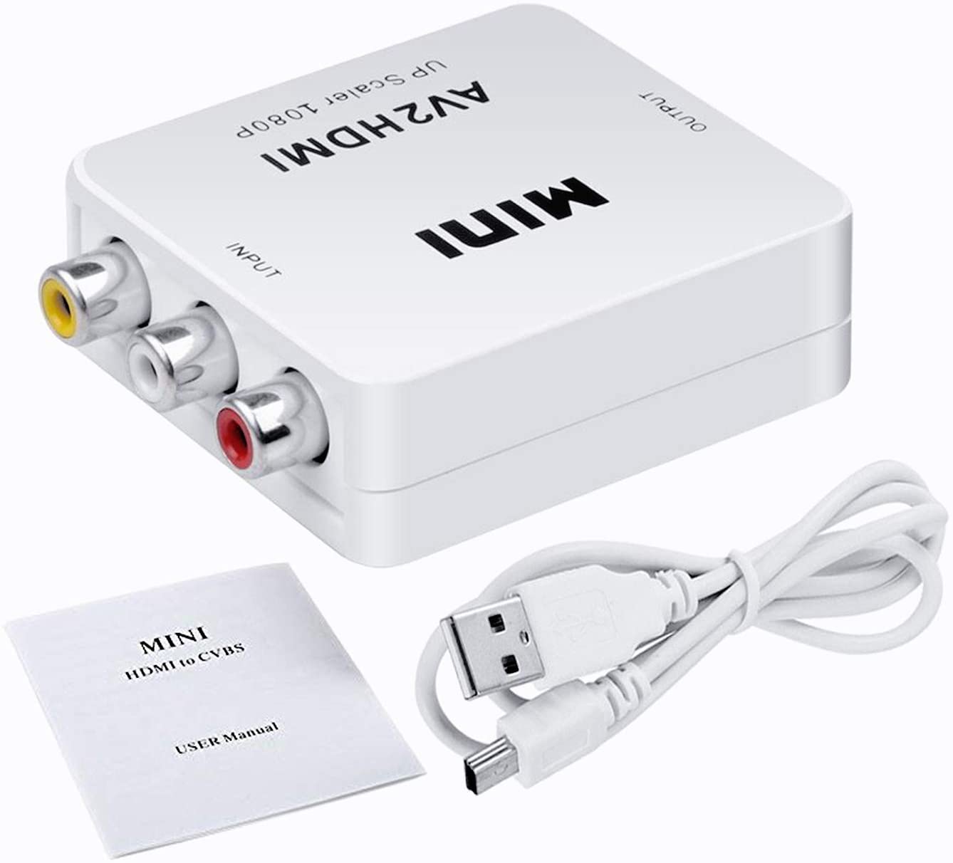 KUYIA 3RCA to HDMI Converter, Composite CVBS 720P 1080P AV to HDMI Adapter with USB Charge Cable - Image 3