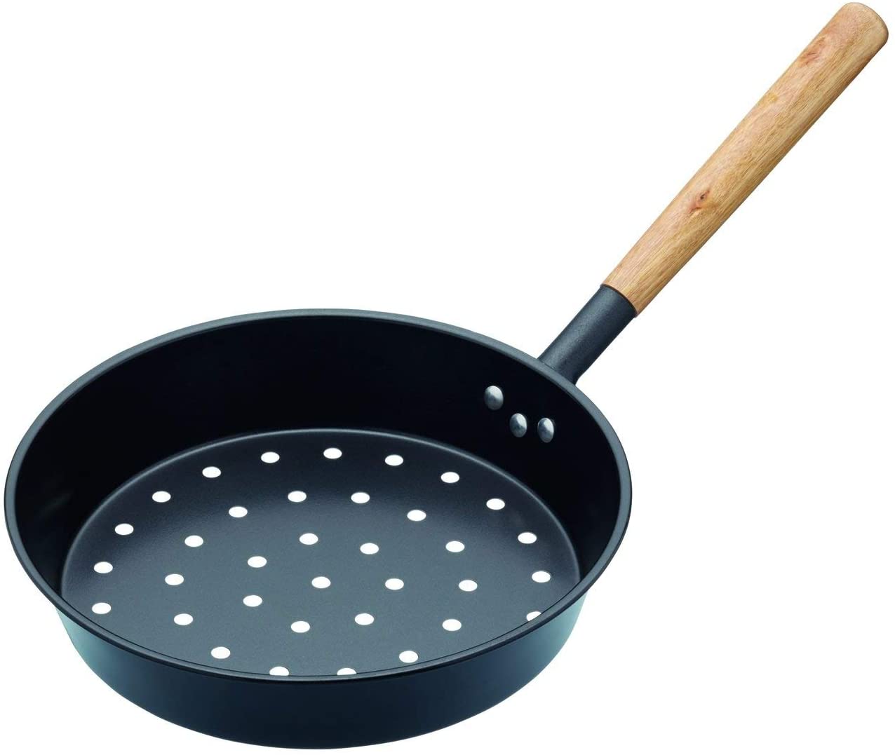 KitchenCraft Carbon Steel Chestnut Roasting Pan, 27 cm (1.5"), Black, 50 x 27 x 15 cm