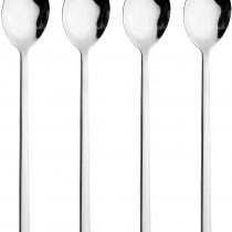 AOOSY Korean Spoon,Stainless Steel Round Soup Spoons Set of 4,Table Spoons,8.5 inch Long Handle Dinner Rice Korean Spoon Set for Home Kitchen Restaurant