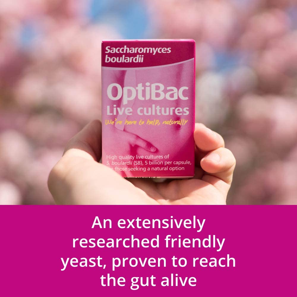Optibac Probiotics Saccharomyces Boulardii, Vegan Digestive Probiotic Supplement with 5 Billion Live Cultures - Image 2