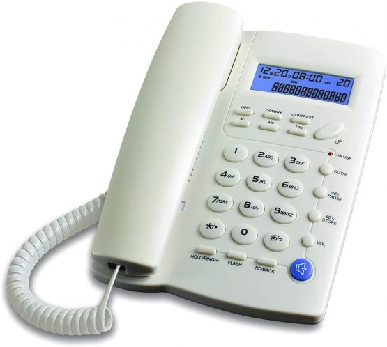 Ornin Y043 Corded Telephone with Speaker, Display, Basic Calculater and Caller ID(White)