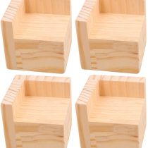 Doublelife SHANOER 4PCS Bed Risers Furniture Riser Heavy Duty Wooden Bed Lifts (7.5cmx7.5cmx5cm)