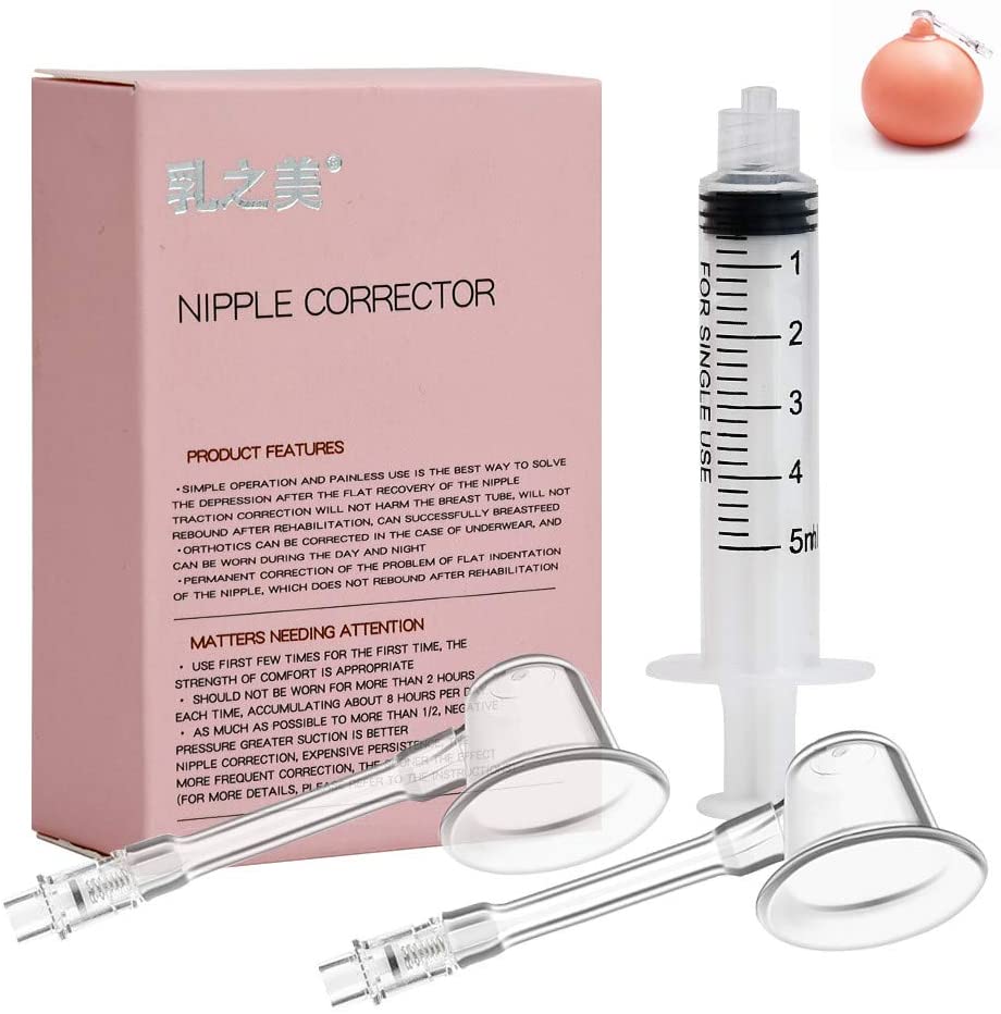Angzhili 2 Sets Nipple Aspirator Corrector Feeding Sucking for Inverted Nipples Retraction Enlarger Redress Breastfeeding Aid Avent niplette