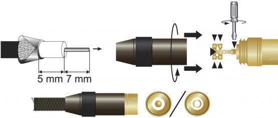 Metronic 419101 Male/Female F-Connectors Set of 2 9.52 Diameter Black - Image 2