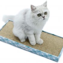 Vivaglory Cat Scratching Pad with Box, Reversible Cat Scratcher Cardboard Kitty Corrugated Sofa Lounge with Catnip, 2 Pack, Regular