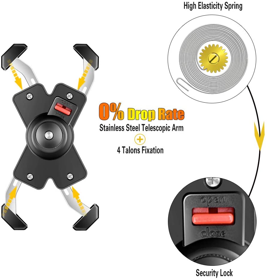 GREFAY Bike Phone Holder, Metal Motorcycle Phone Holder - Image 4