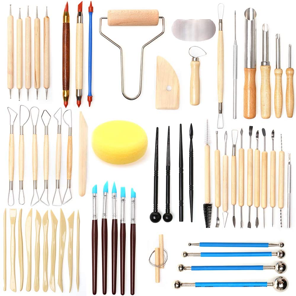 61pcs Ceramic Tools Clay Sculpting Set, Polymer Clay Tools Clay Sculpting Tools