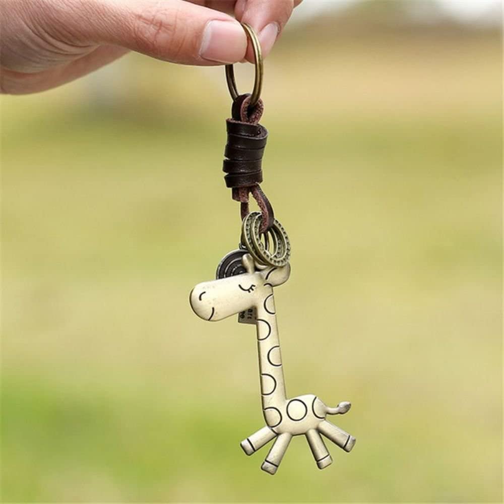 Deesos Keychain Key Ring Classic Vintage Style Cute Giraffe Cartoon Keychain For Bag Key Lock Wallet Party Bag Gift Giraffe - Image 4