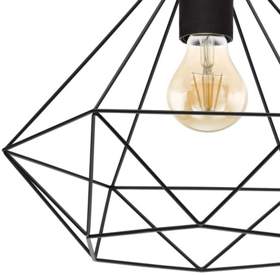 EGLO TARBES ceiling lamp, 1-flame vintage/retro ceiling light, Material: Steel, Colour: Black, Socket: E27 - Image 3