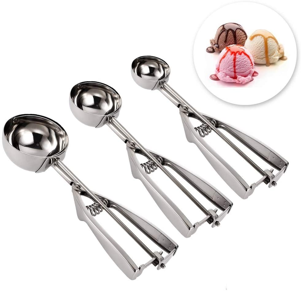 zhuo chuan Ice Cream Scoops, Stainless Steel Ice Cream Scoop with ...