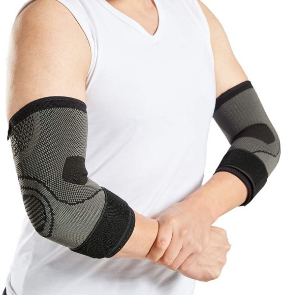 Elbow Brace with Strap for Tendonitis 2 Pack, Tennis Elbow Compression Sleeves, Golf Elbow Treatment (Extra Large) - Image 3