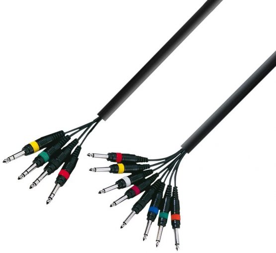 Adam Hall 3 Star Series 5m 4x 6.3mm Jack Stereo to 8x 6.3mm Jack Mono