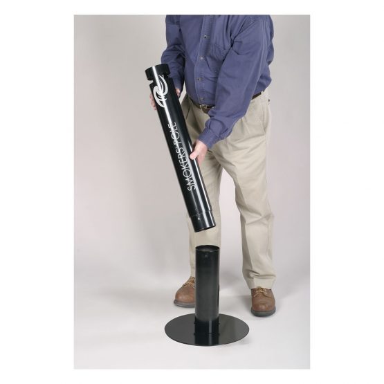 Rubbermaid Commercial Products R1-BK, Smokers Pole Ash Bin Aluminium Weather-resistant Base Diameter 324mm Height 1041mm Ref R1BK - Image 3