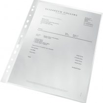 Leitz A4 Pockets, Pack of 25, Punched Plastic Sleeves, Embossed Mat Surface, 100 Micron Thick, 100 Percent recyclable, Carbon Neutral, Eco Friendly, Recycle Range, 47913003, Clear