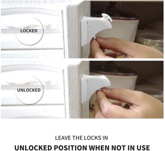 Baby Safety Magnetic Cupboard Locks - 20 Pack Child Proof Cupboard Catches and Locks, No Screws or Drilling, Easy Install in Seconds, Latest Design to Protect Your Kids and Toddlers - Norjews - Image 4