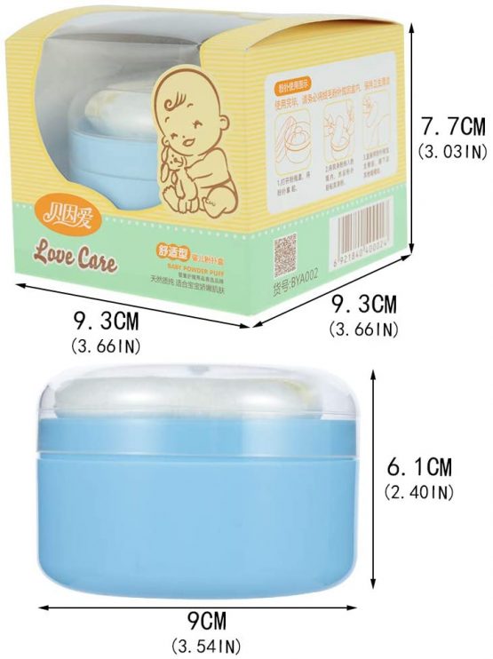 FANCYLEO EU Baby Powder Puff Box, Body Powder Container