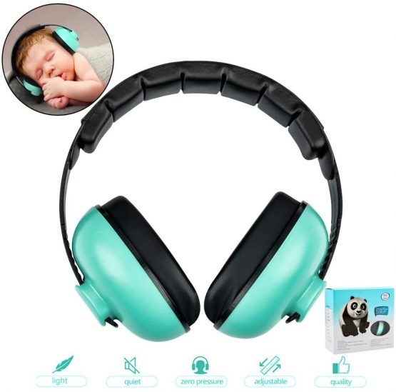 Baby Ear Defender Noise Cancelling Headphones for Kids Noise Reduction Earmuffs Adjustable Headband Hearing Protection for 0-3 Baby/Years Infant/Toddlers (Green)