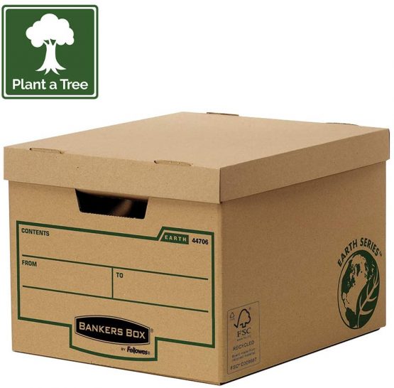 Fellowes Bankers Box Earth Series Standard Cardboard Archive Storage Box 27 x 39.1 x 33.5 cm, Pack of 10, Brown