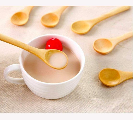 Wooden Spoon-Small Handmade Wooden Spoon, 10PCS 3.5in Small Wooden Serving Spoons Condiments Salt Spoons Honey Teaspoon Coffee Tea Sugar Salt Jam Mustard Ice Cream Spoons - Image 2