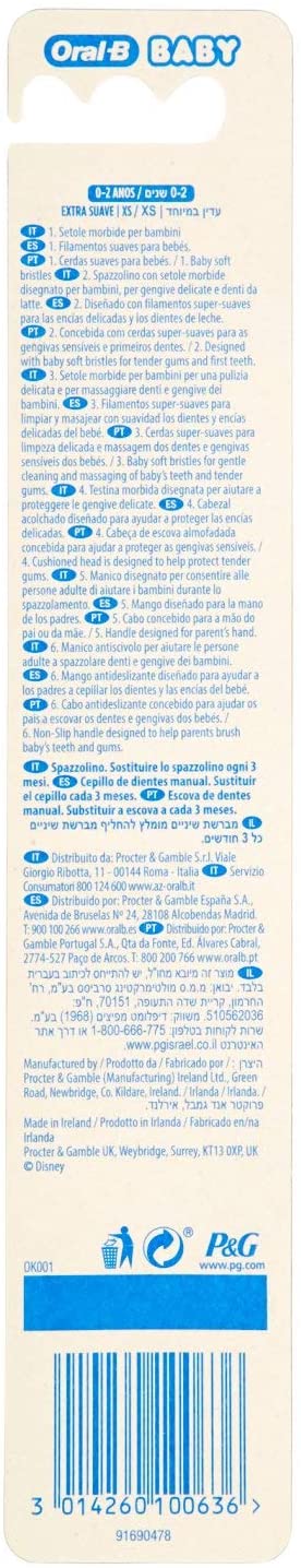 Oral-B Winnie The Pooh Characters Manual Toothbrush for Children 0-2 Years, Extra Soft Bristles, Assorted Colours - Image 3