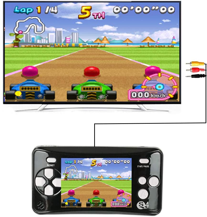 QINGSHE QS4 Handheld Game Console for Kids,182 Classic Games Built in 2