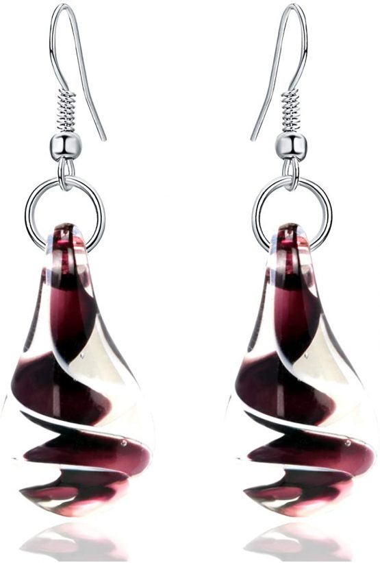 Aituo Murano Inspired Design Personality Spiral Tornado Style Coloured Glaze Necklace Earrings Set - Image 3