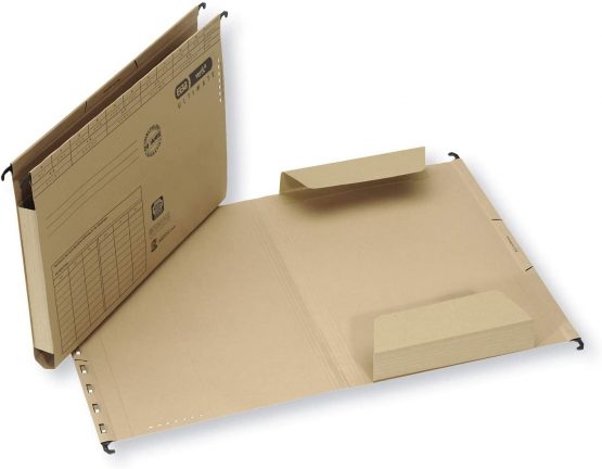 Elba Vertic Ultimate Nude 85449 Suspension File with Open Sides with 2 Flaps Pack of 25 Natural Brown - Image 3