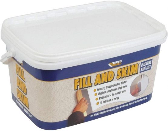 Everbuild Fill and Skim Ready Mixed Plaster, White, 5 Litre