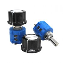 Taiss/2pcs 3590S 10-Turn Rotary Wire Wound Precision Potentiometer, Precision Multi turn Wirewound Potentiometer, 10 Ring Adjustable Resistor + 2pcs A03 knob (3590S-2-102L 1k ohm)