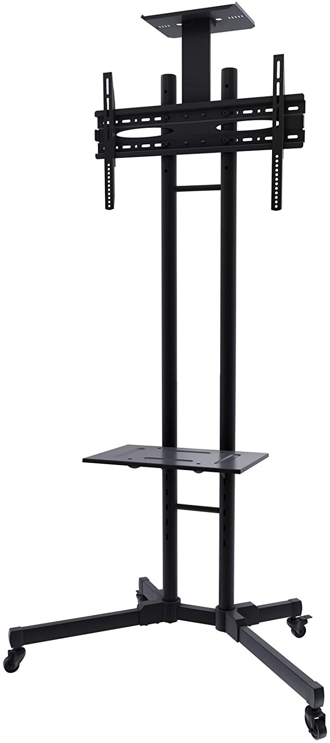 Newstar PLASMA-M1700E Mobile Monitor/TV Floor Stand for 32-55" screen, Height Adjustable - Black, Height: 155cm - 170cm