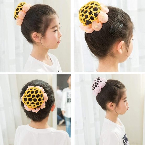 5 Pieces Girls Hair Bun Net Sequin Ballet Recital Dance Hair Bun Net Holder Hair Bun Cover Hair Accessories - Image 4