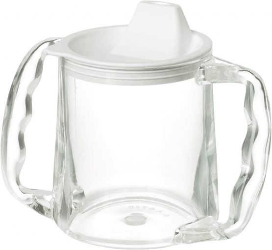 Homecraft Caring Mug, Two Handle Easy Grip Mug, Spill Resistant Portable Travel Mug with Spout Opening for Children, Elderly and Disabled Users , Large Spout, 300ml