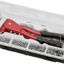 kwb 407190 Blind Set, Pliers incl. 100 Aluminium Rivets, Heavy-Duty Design with Handle Protection