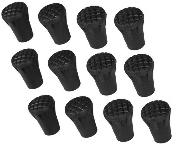 Enzege 12 Pcs Extra Durable Rubber Replacement Tips (Replacement Feet/Paws/Ferrules/Caps) for Trekking Poles