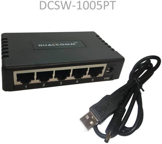 Dualcomm DCSW-1005PT USB Powered 10/100 Fast Ethernet Network TAP