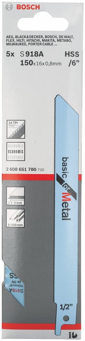 Bosch 2608651780 Sabre Saw Blades, Silver, 45cm x 40cm x 25cm - Image 2