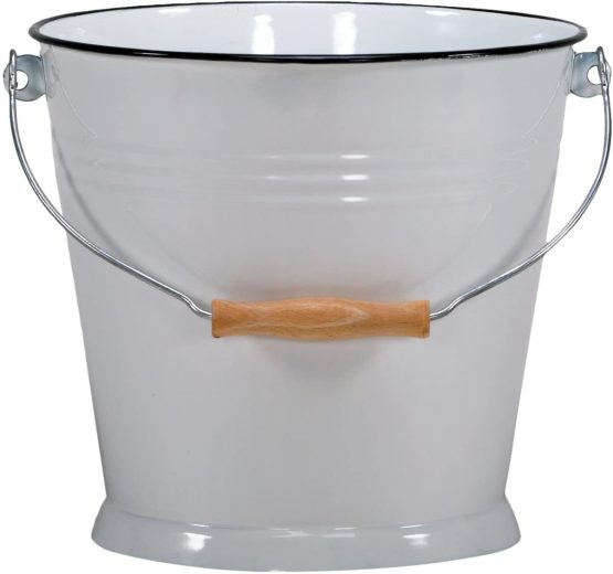 Kruger water bucket, enamel, white, 22 x 22 x 17 cm