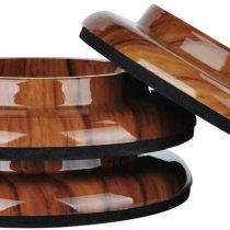 KingPoint Grand Piano Caster Cups ABS Set of 3 Rosewood Color Furniture Leg Pads Protection