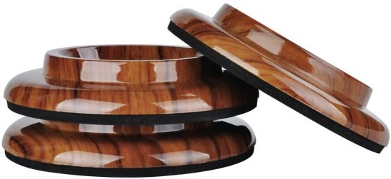 KingPoint Grand Piano Caster Cups ABS Set of 3 Rosewood Color Furniture Leg Pads Protection