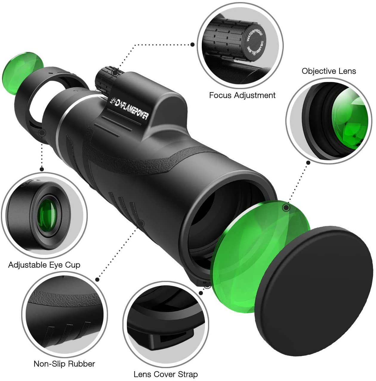 DFlamepower 10X42 HD Clear Dual Focus Monocular Telescope - Image 2