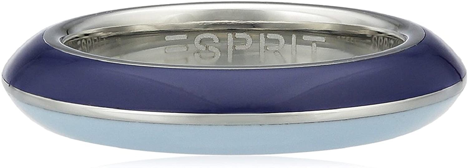 ESPRIT Women's Ring Stainless Steel Rhodium Plated Resin Marin 68 Mix, J-K, Resin, None, blue - Image 2