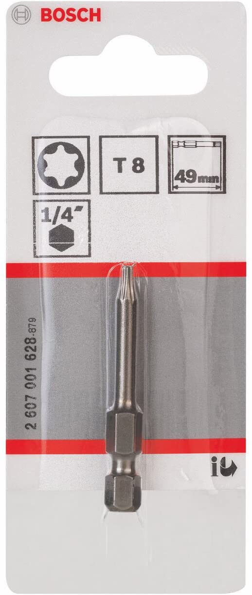 Bosch 2607001628 Extra Hard Screwdriver Bit, Grey, T8 - Image 2