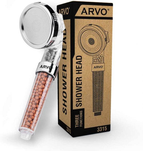 ARVO Shower Head 3 Mode Function, Ionic Shower Head Handheld Filter with Low Water Pressure & Water Saving