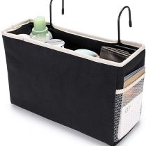 SUMNACON Bedside Hanging Storage Bed Pockets Baskets Dormitory Bed Organiser Caddy Desktop Storage Rack for Home Office School Dorm Room Bunk Bed (Black)