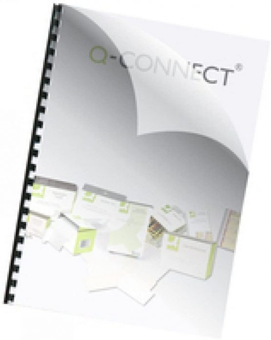 Q-Connect KF24010 Binding Comb Covers 150-Micron A4, Clear (Pack of 250)