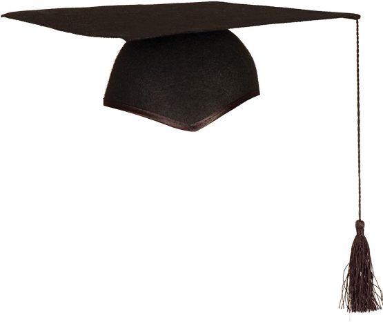 BOLAND Felt Hat Graduation, Black, One Size, 10102498